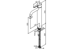 Damixa silhouet vr wastafel large koper gebors