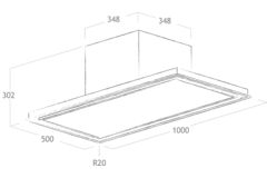 Skydome plafond aspiration blanc s/s moteur 100 cm 