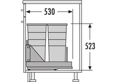 Hailo bottom mount 40-60cm2x29l - metalen drager - 2x29l - metalen drager - volledig uitsc