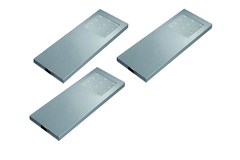 Hera set 3 x slim-pad Led 5w 24V 3000K look inox +transfo 15W