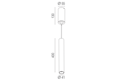 Linea pendel led noir 7W 230V 3000K 550lm 