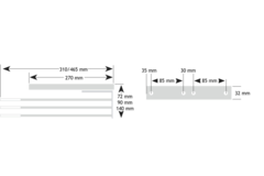 Handdoekdrager alu chroom - 1 arm 310x72mm