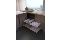 Rational corner Soft Close 450mm droite + 4 panier fond en bois