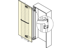 Set-charniere monoflat lin-x 1000 blanc  l.750-1100 mm h.2400-2980 mm 90kg