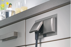 Inbouwstopcontact klappo rvs b-f