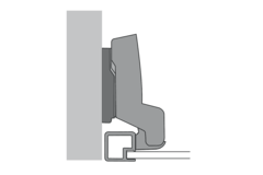 Sensys scharnier voor aluminium frame met geïntegreerde demping (Sensys 8638i), vernikkeld, inliggend, openingshoek 95°, voor schroefbevestiging (-)