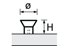 Knop Danum, H 22 mm, ø 25 mm, roestvrij staal geborsteld