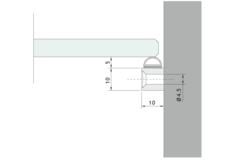 Eindprofiel rvs geborst.met pvc prof.10x10xl3000mm