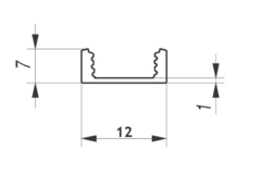 Led profiel Slim 2000mm alu + plexi