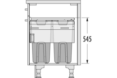 Hailo Laundry Carrier k.45 2x33l gris 