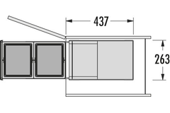 Hailo tandem 2x13l anthracite 