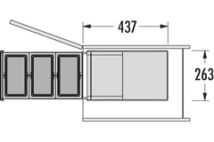 Hailo tandem 3x8l anthracite 