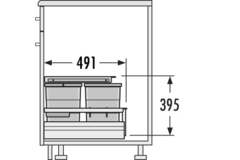 Hailo separato k.60cm 2x20l antraciet