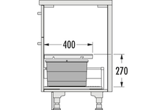 Hailo allegro c.60 cm h.220 mm 2x14l anthracite 