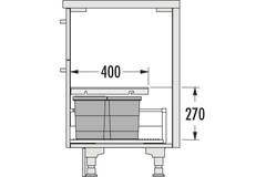 Hailo allegro k.60 cm h.220 mm 14+2x6,5l antraciet