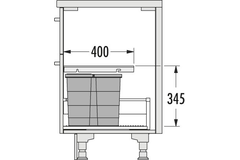 Hailo allegro k.60 cm h.295 mm 18+2x8l antraciet