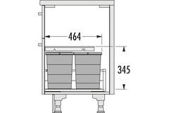 Hailo allegro c.60 cm h.295mm 2x18+2x8l anthracite 