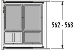 Hailo allegro c.60 cm h.295mm 2x18+2x8l anthracite 