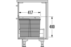 Hailo allegro c.60 cm h.350 mm mm 28+2x13l anthrac 
