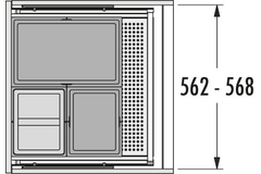 Hailo allegro c.60 cm h.380 mm 28+2x13l anthracite 