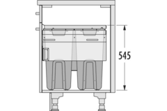 Hailo Laundry Carrier c.60 2x33l+12l 2,5l gris 