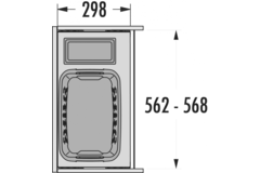 Hailo Laundry Carrier sdb k.60 33l+4l gris 