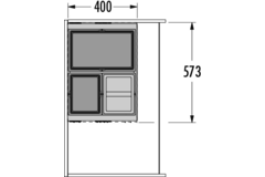 Hailo cargo aqua k.90cm 28 + 2x13l antraciet  SoftClose - extension totale