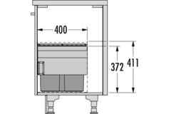 Hailo cargo aqua k.90cm 28 + 2x13l antraciet  SoftClose - extension totale