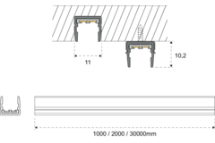 Rail électrificé lite track 2000mm noir (2 pcs) 