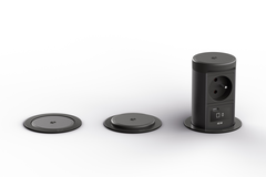 Elevator noir mat d-l-nl 1 prise +chargeur usb  C+Qi