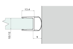 Joint arrondi l2200mm pour verres 10/12 mm 