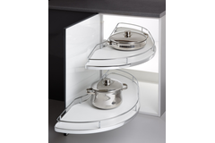 MC Line Dolphin 60cm rechts chroom/wit met dubbel dempingsysteem