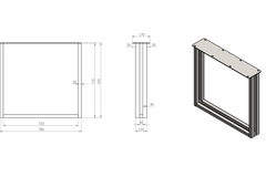 Piètement U Twin 40x110 noir mat