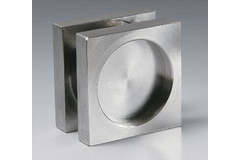 Paire de poignées carrées, pour verres 8/12, B40 H40 L8, inox (cnc)