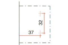 Kruisstelplaat voor verstekscharnier 45°/135°