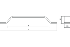 Poignée BELT BA160 L221.3 zamac métallisé brun