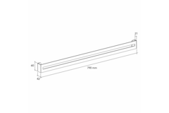 Barre range-couvercle acier mat 790mm 