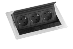 Evoline flip top push small inox b-f  3 prises