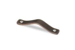 Poignée Nica, entraxe de perçages 96, L 123 mm, B 25 mm, H 3 mm, cuir brun foncé