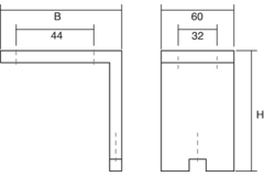 Meubelpootje fonda 80x150mm alu geborsteld zwart