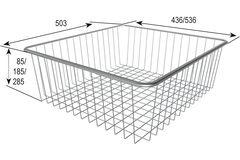 Basic panier extensible 600x185mm gris 