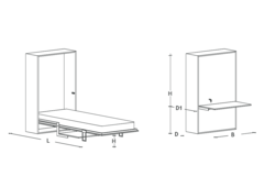 Click v top lit escamotable 93x202 