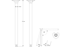 Clappo set de pied rabattable h.71 inox-look  