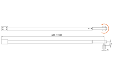 Barre raidisseur mur/verre télescopique, pour verres 6/8, L608/1108, chromé