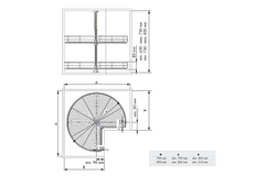 MC Line panier tournant 3/4 d.820mm 270ø chrome h:630-730mm