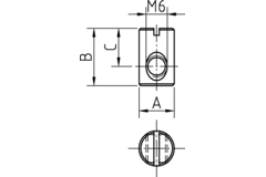 Moeren M6-10x20x10mm rond zonder rand verzinkt
