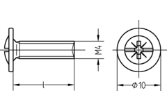 Vis à métaux tr zingué M4x12 
