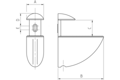 Glastabletdrager pelicano 20kg alu look