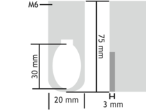Support tube penderie ovale ouvert zamac noir 14x30