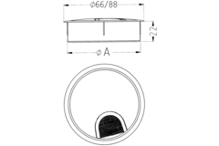 Passe cable d.80mm metale inox-look  